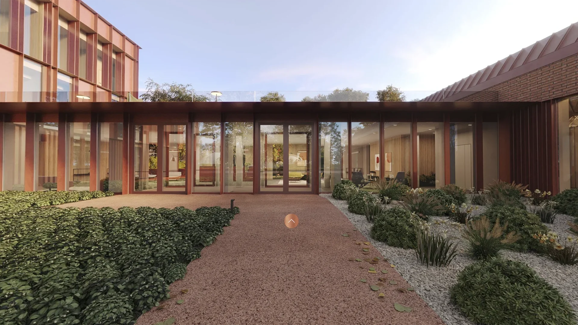 Vista esterni giardino palazzina a palazzina b palazzina c con marciapiede entrata virtual tour testi223 milano bicocca - Testi 223